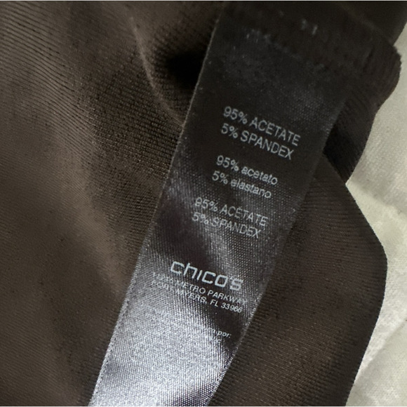 Chicos Travelers 0 Jacket Womens Small Brown Zipper Detail Open Slinky Travel - Picture 7 of 10